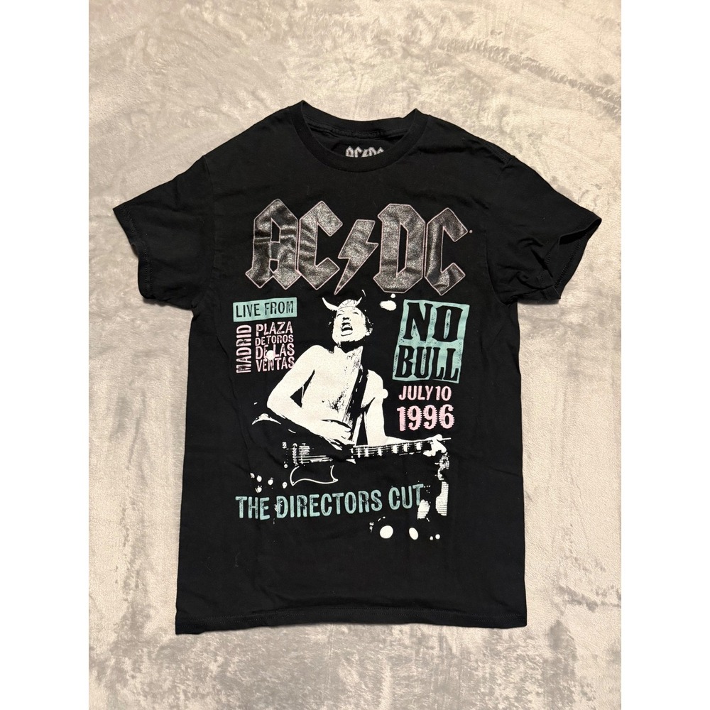 AC/DC T-Shirt Mens Small Black No Bull Live 1996 Graphic Rock Band Tee